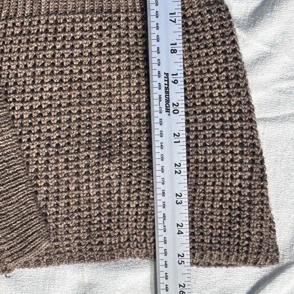 Kenneth Cole‎ Women XL Hooded Knit Cardigan Sweater Brown Cotton Blend - Picture 12 of 16